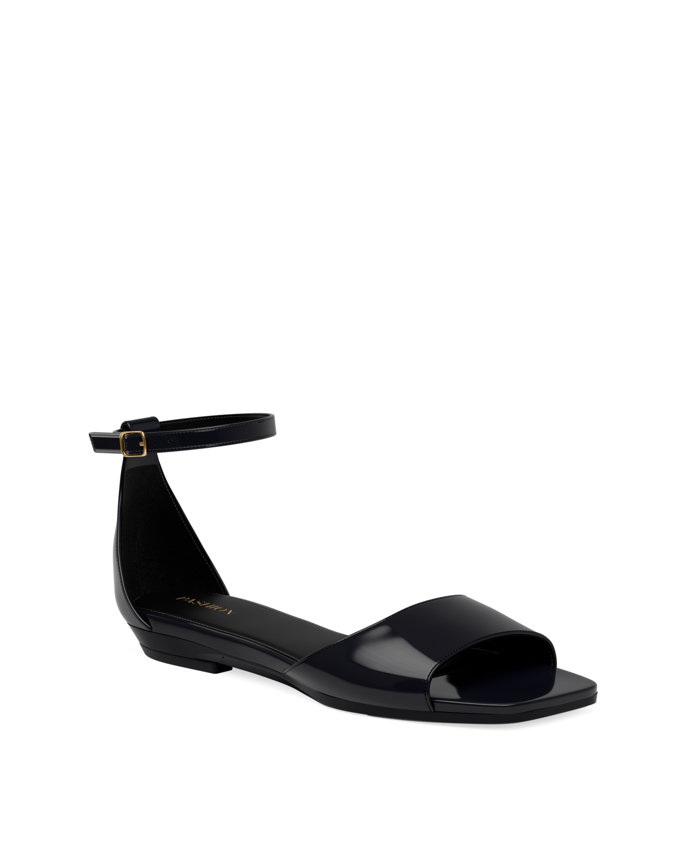 Brooke Sandal Pump - Coal Black Patent 4 Stiletto
