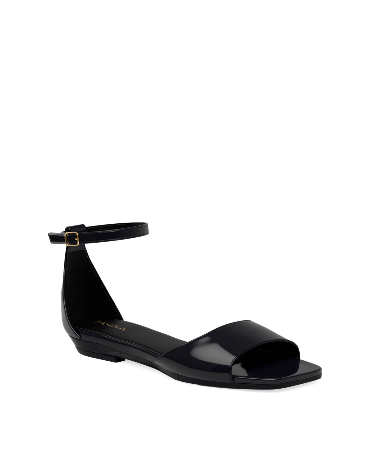The Brooke Pump - Coal Black Patent 3 Block