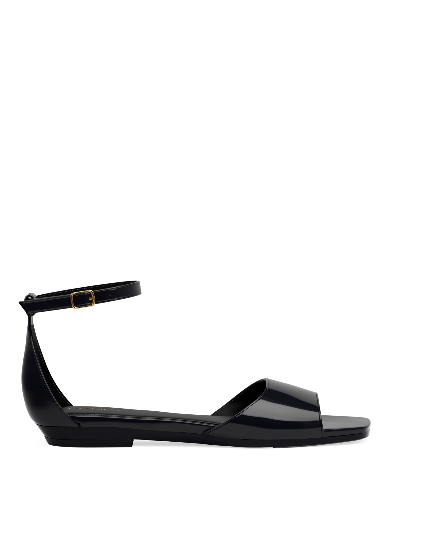 Brooke Sandal Pump - Coal Black Patent Flat