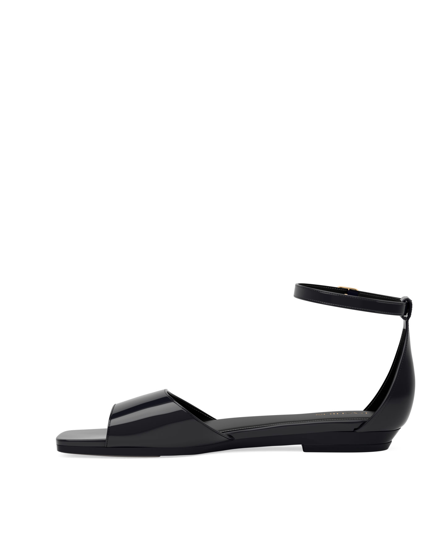 Brooke Sandal Pump - Coal Black Patent Flat