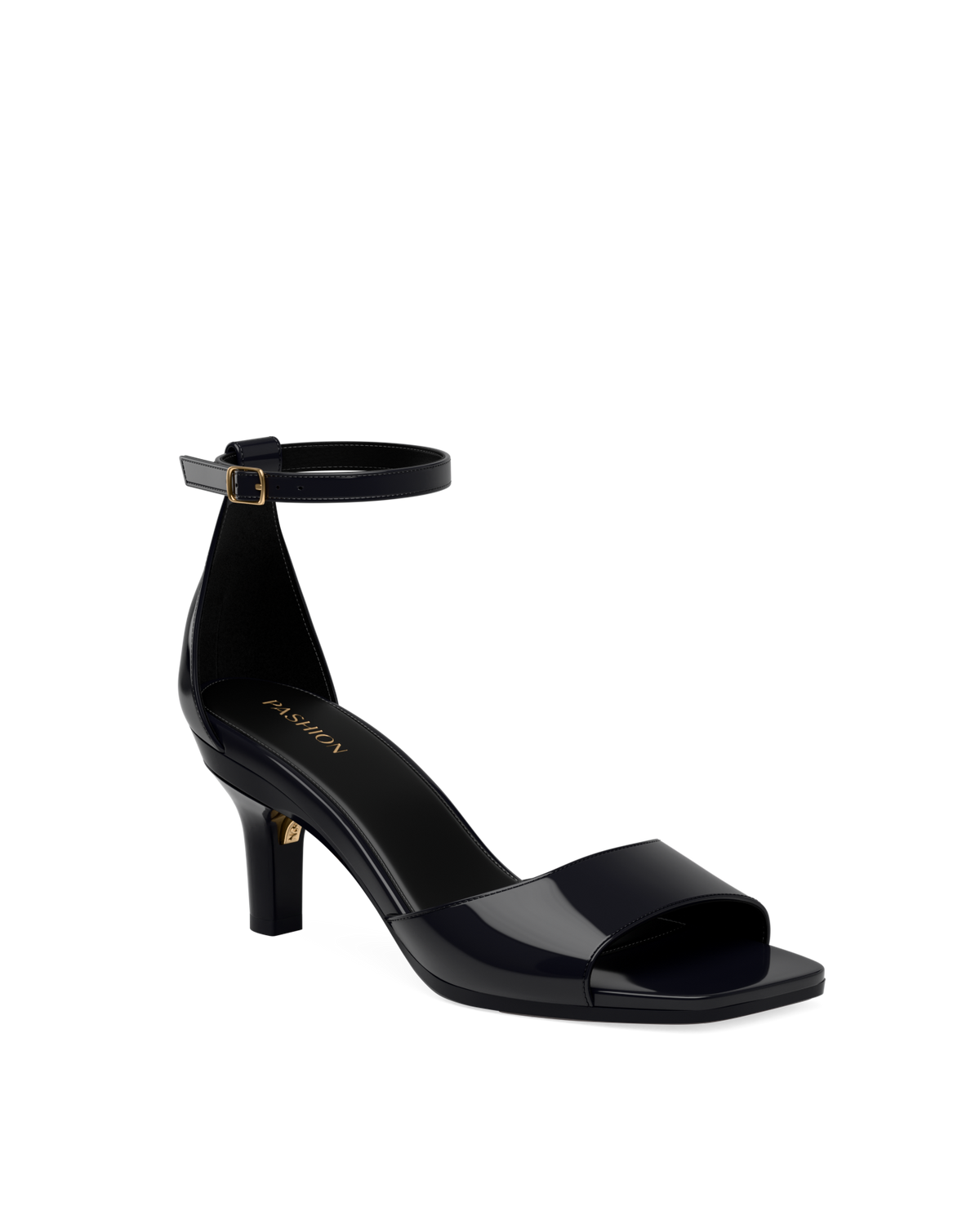 The Brooke Pump - Coal Black Patent 3 Stiletto