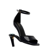 Brooke Sandal Pump - Coal Black Patent 4 Stiletto
