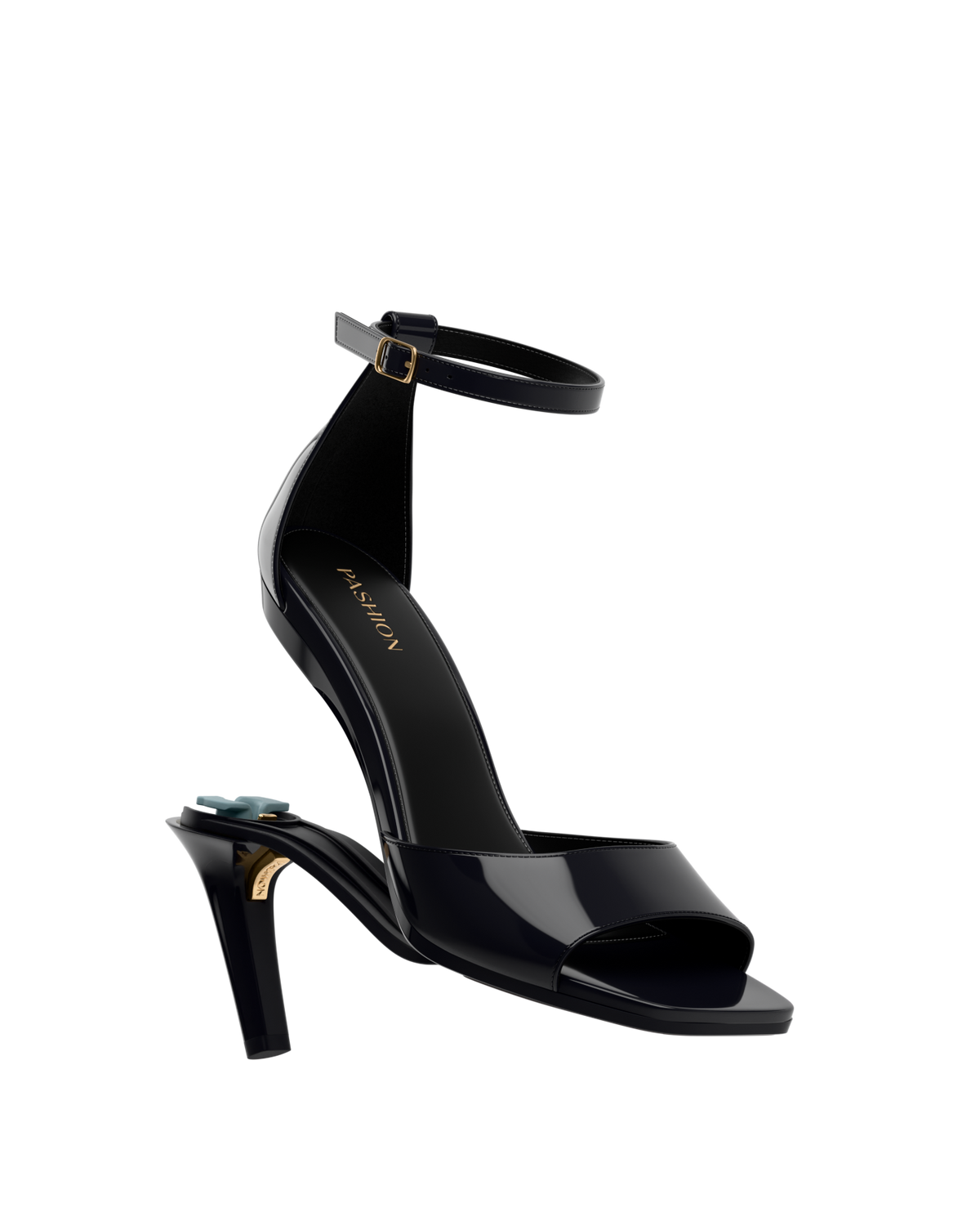 The Brooke Pump - Coal Black Patent 4 Stiletto