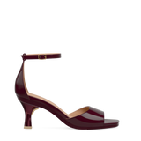 Flare Stiletto Heel Kit 3 Cherry Mocha Metallic shown on the Brooke Cherry Mocha Patent upper. Pashion convertible heels go from heel to flat and are customizable with interchangeable heel kits.