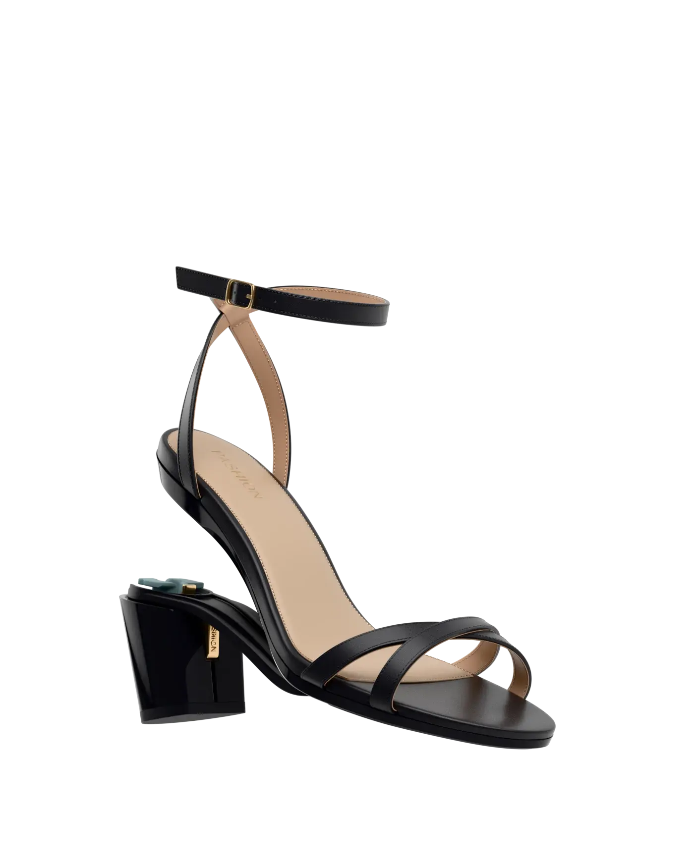 convertible black open toe strappy sandal with open heel with a block heel