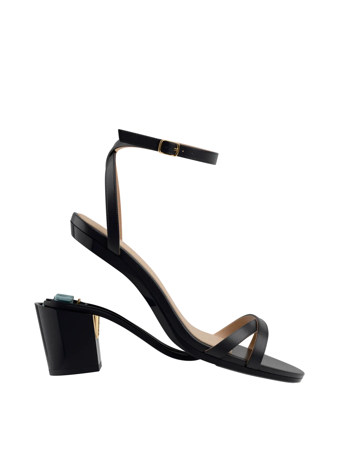 convertible black open toe strappy sandal with open heel with a block heel