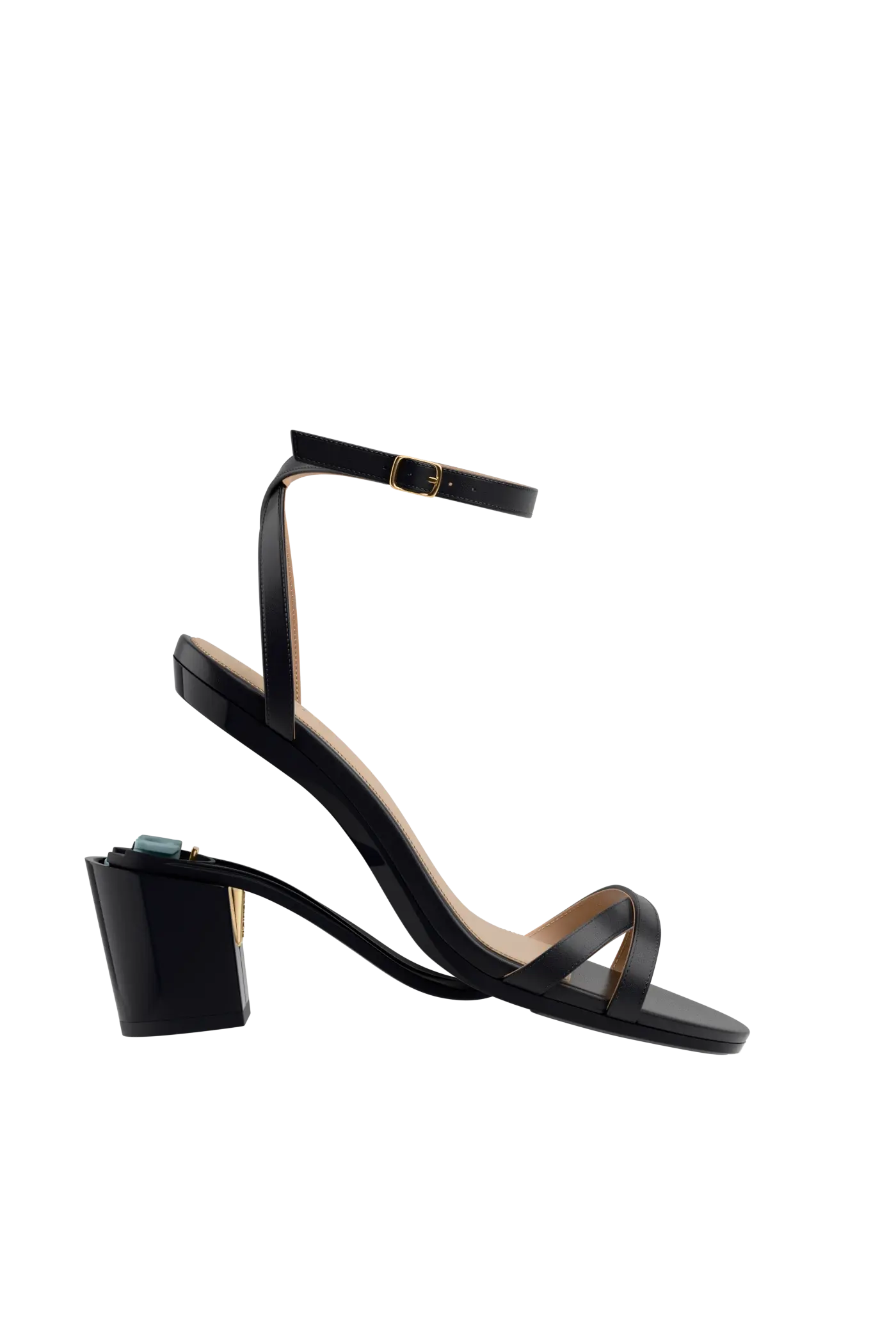 convertible black open toe strappy sandal with open heel with a block heel