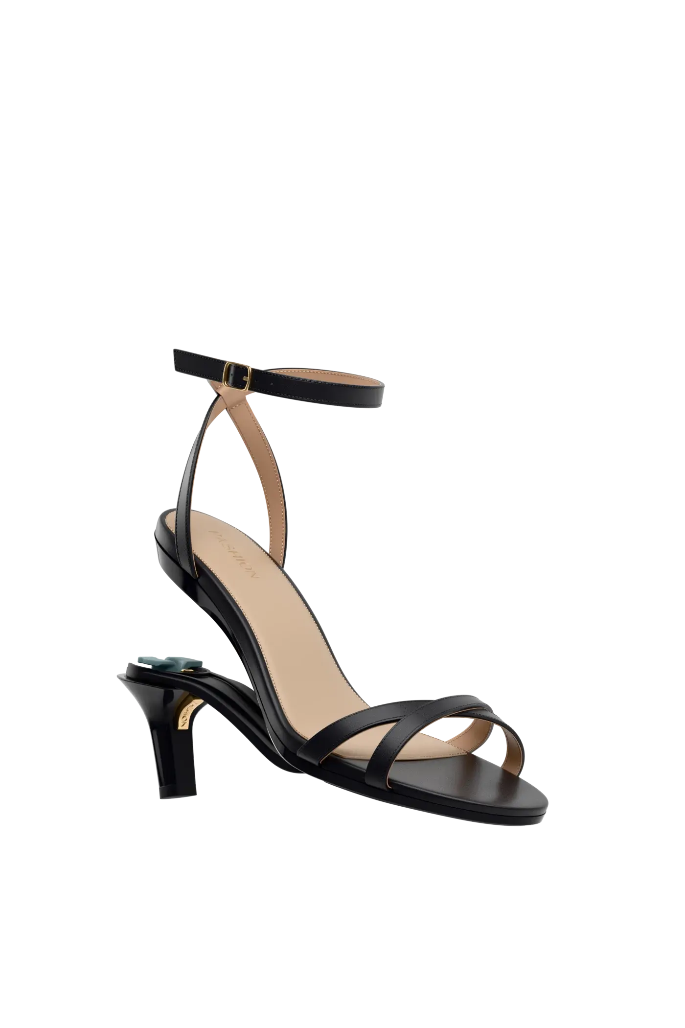 convertible black open toe strappy sandal with open heel kitten heel