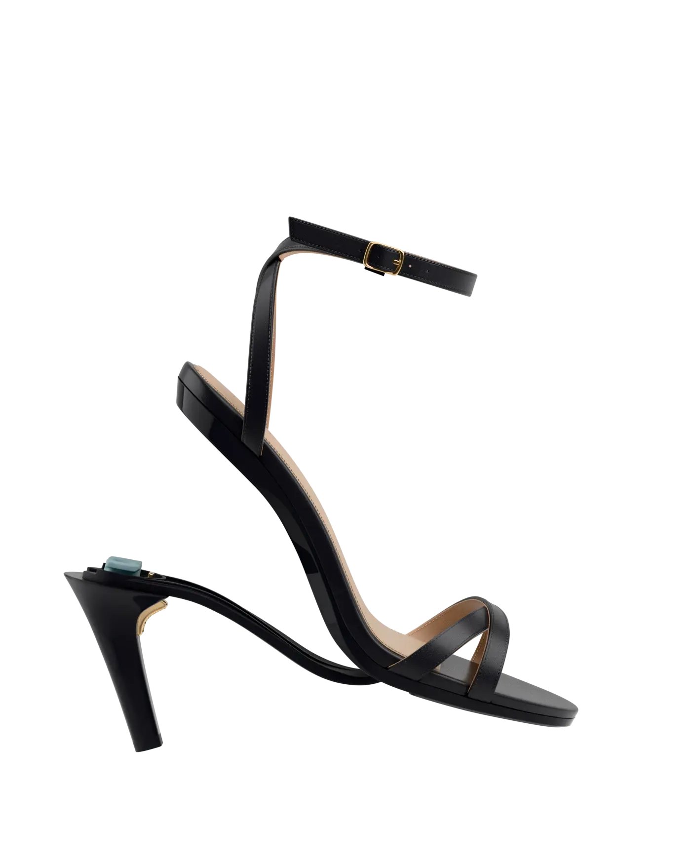 convertible black open toe strappy sandal with open heel high heel