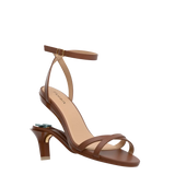 Brynn Sandal - Walnut Leather 3 Stiletto