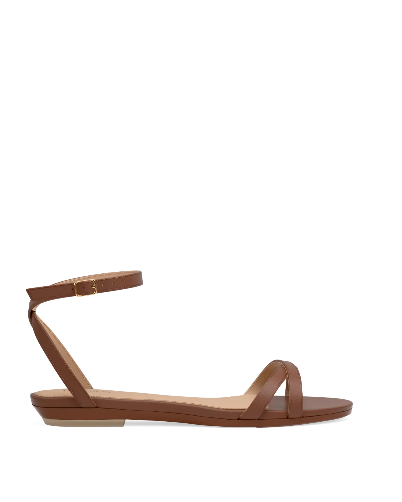 Brynn Sandal - Walnut Leather Flat
