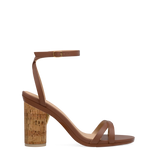Cylinder Block Heel Kit 4 Cork shown on the Brynn Walnut Leather upper. Pashion convertible heels go from heel to flat and are customizable with interchangeable heel kits.