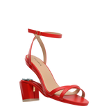 Brynn Sandal - Cherry Red Leather 3 Block