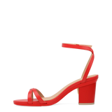 Brynn Sandal - Cherry Red Leather 3 Block