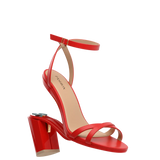 Brynn Sandal - Cherry Red Leather 4 Block