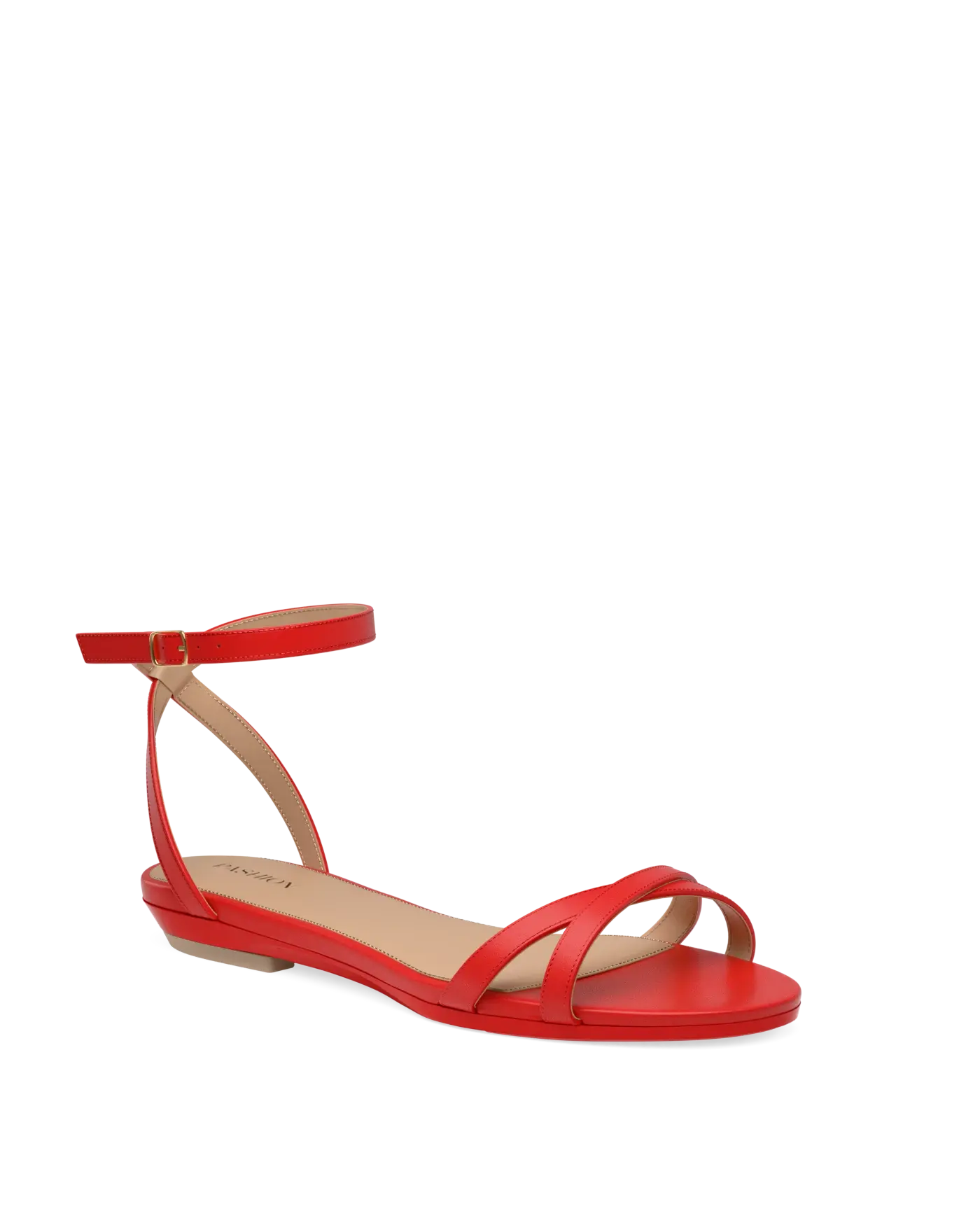 Brynn Sandal - Cherry Red Leather 3 Block