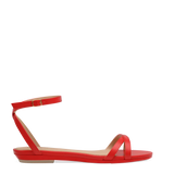 Brynn Sandal - Cherry Red Leather Flat