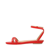 Brynn Sandal - Cherry Red Leather Flat