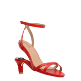 Brynn Sandal - Cherry Red Leather 3 Stiletto