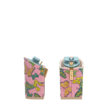 Block Heel Kit 4 Pink Butterfly Embroidery, 4-inch interchangeable block heel. Pashion convertible heels go from heel to flat and are customizable with interchangeable heel kits.