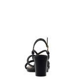 Capri Sandal - Coal Black Vegan Leather 3 Block