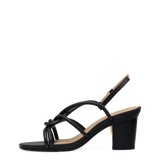 Capri Sandal - Coal Black Vegan Leather 3 Block