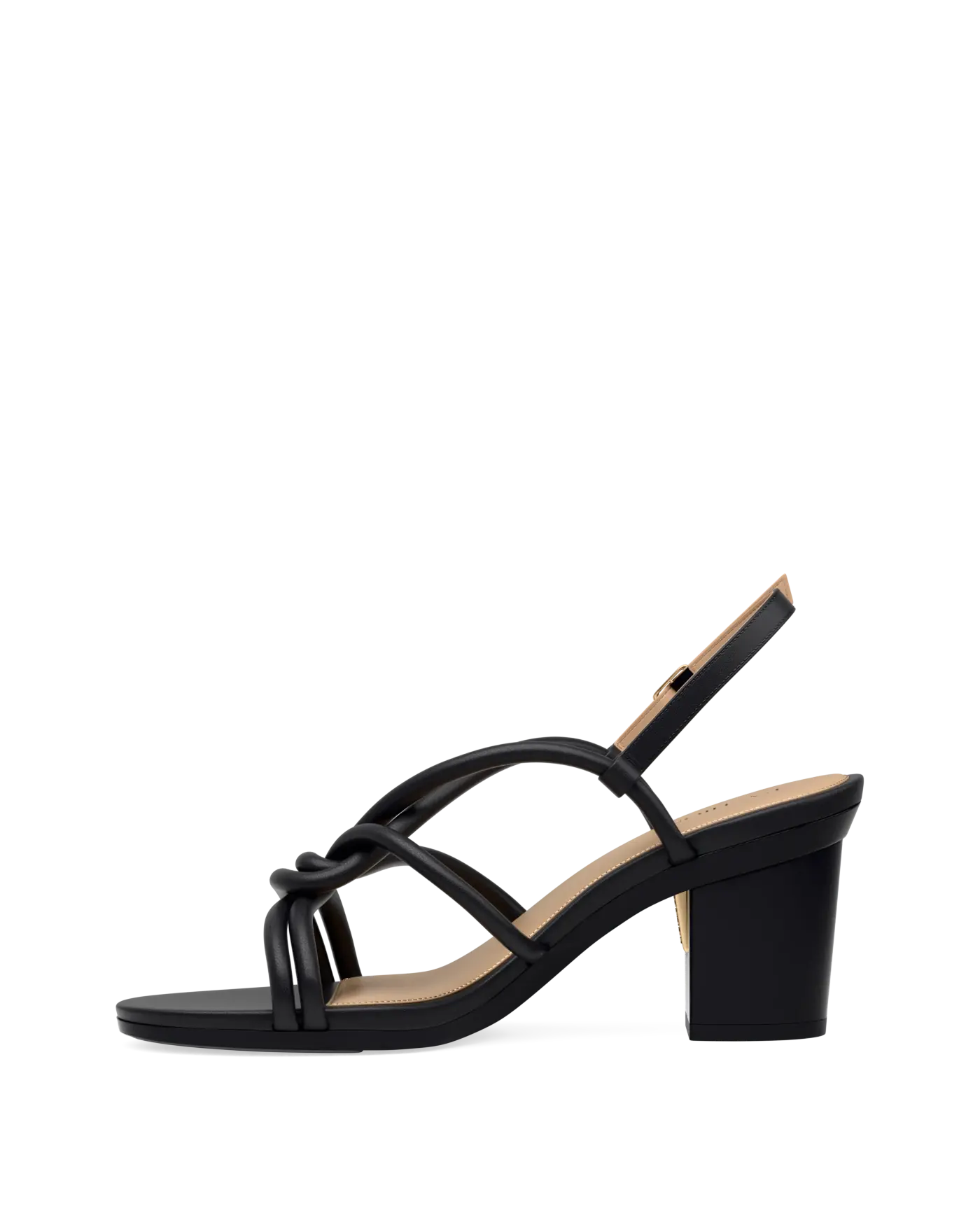 Capri Sandal - Coal Black Vegan Leather 3 Block