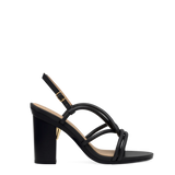 Capri Sandal - Coal Black Vegan Leather 4 Block