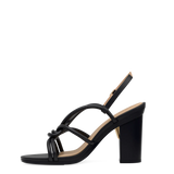 Capri Sandal - Coal Black Vegan Leather 4 Block