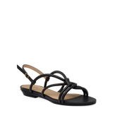 Capri Sandal - Coal Black Vegan Leather 3 Stiletto