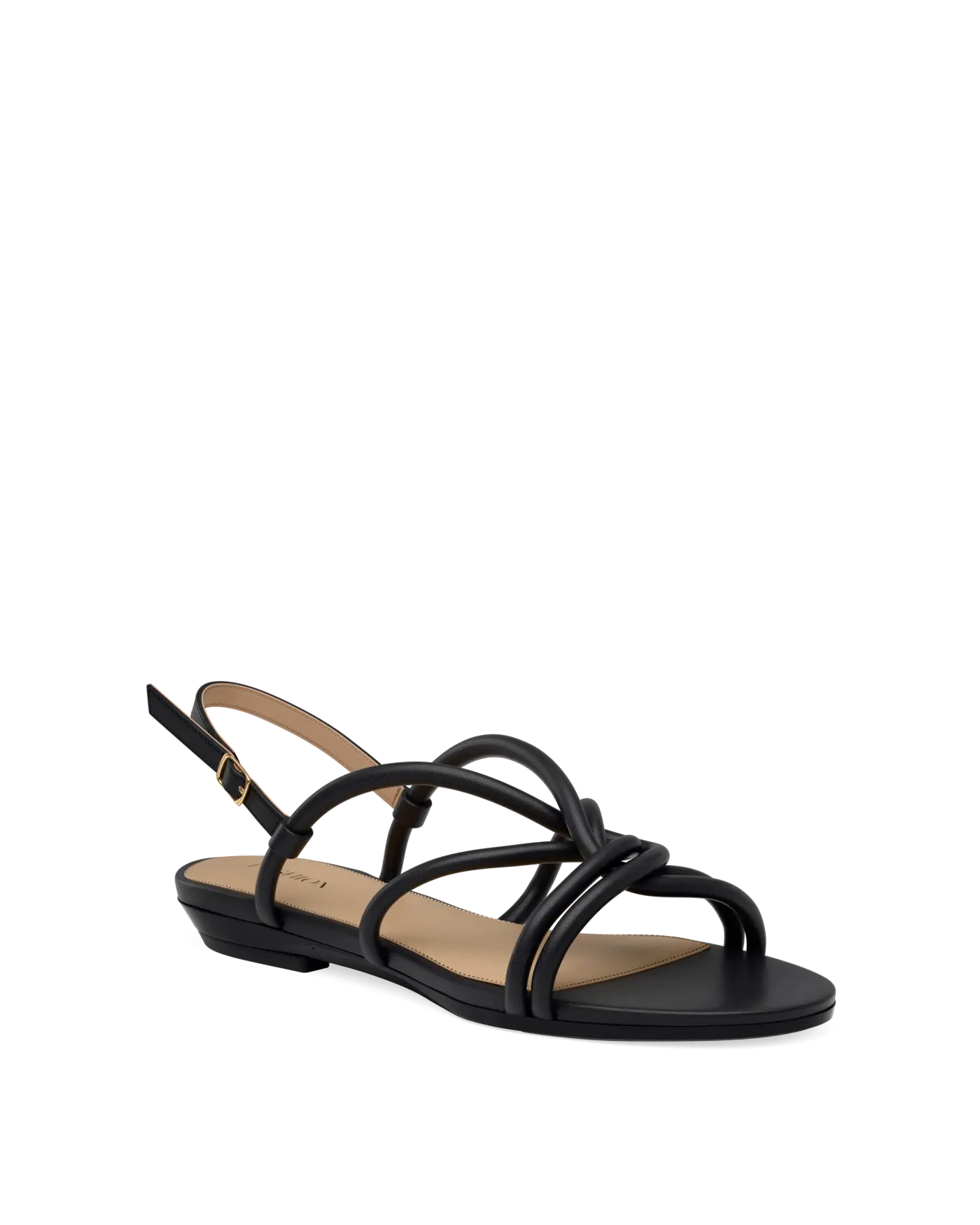 Capri Sandal - Coal Black Vegan Leather 3 Stiletto