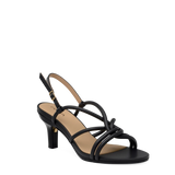 Capri Sandal - Coal Black Vegan Leather 3 Stiletto