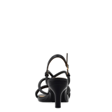Capri Sandal - Coal Black Vegan Leather 3 Stiletto