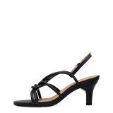 Capri Sandal - Coal Black Vegan Leather 3 Stiletto