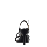 Capri Sandal - Coal Black Vegan Leather 4 Stiletto
