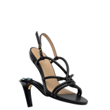 Capri Sandal - Coal Black Vegan Leather 4 Stiletto