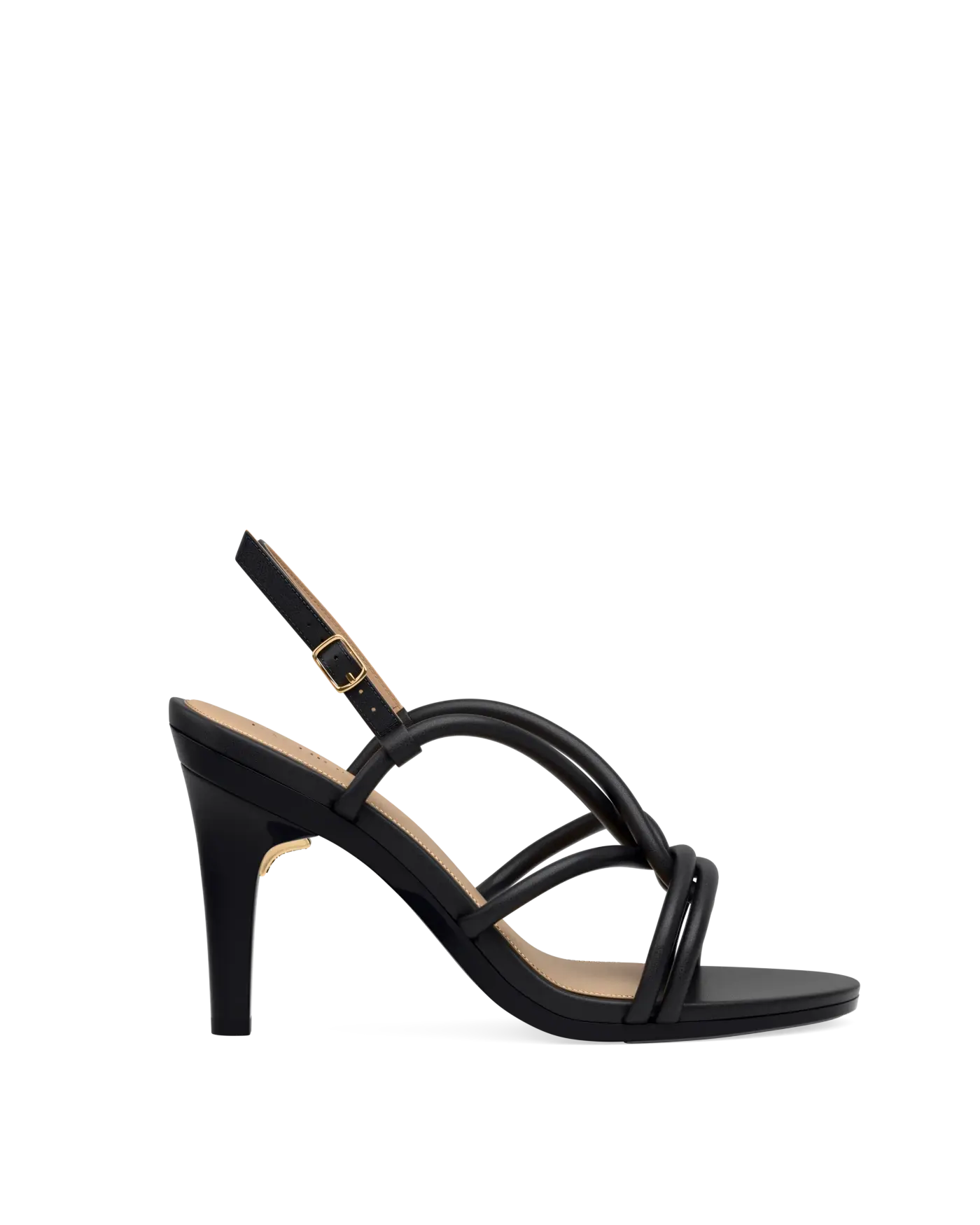 Capri Sandal - Coal Black Vegan Leather 4 Stiletto