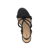 Capri Sandal - Coal Black Vegan Leather 3 Stiletto