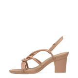 Capri Sandal - Latte Vegan Leather 3 Block