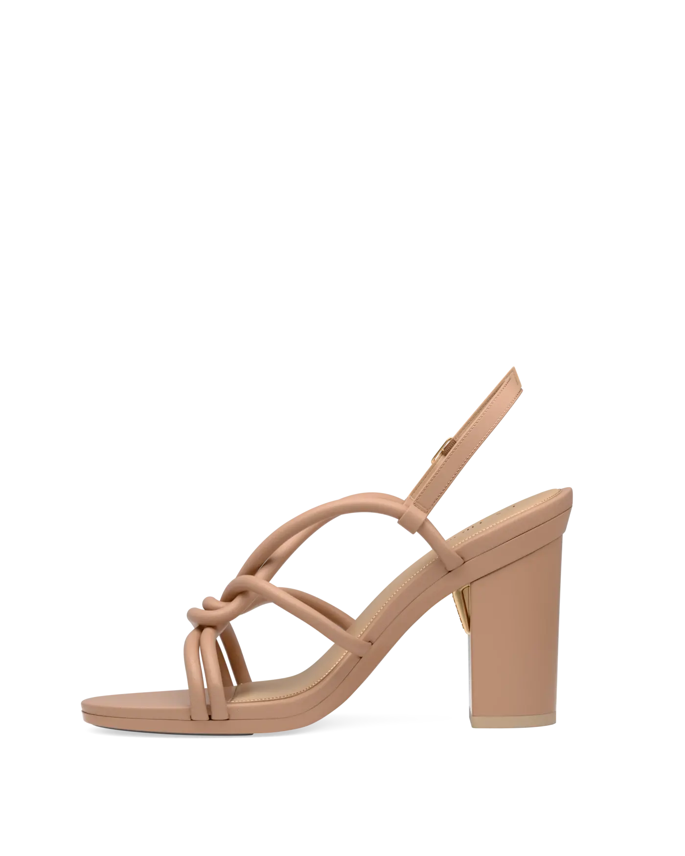 Capri Sandal - Latte Vegan Leather 4 Block