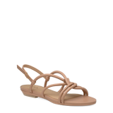Capri Sandal - Latte Vegan Leather 3 Block