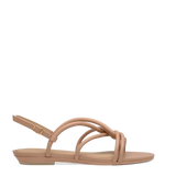 Capri Sandal - Latte Vegan Leather Flat