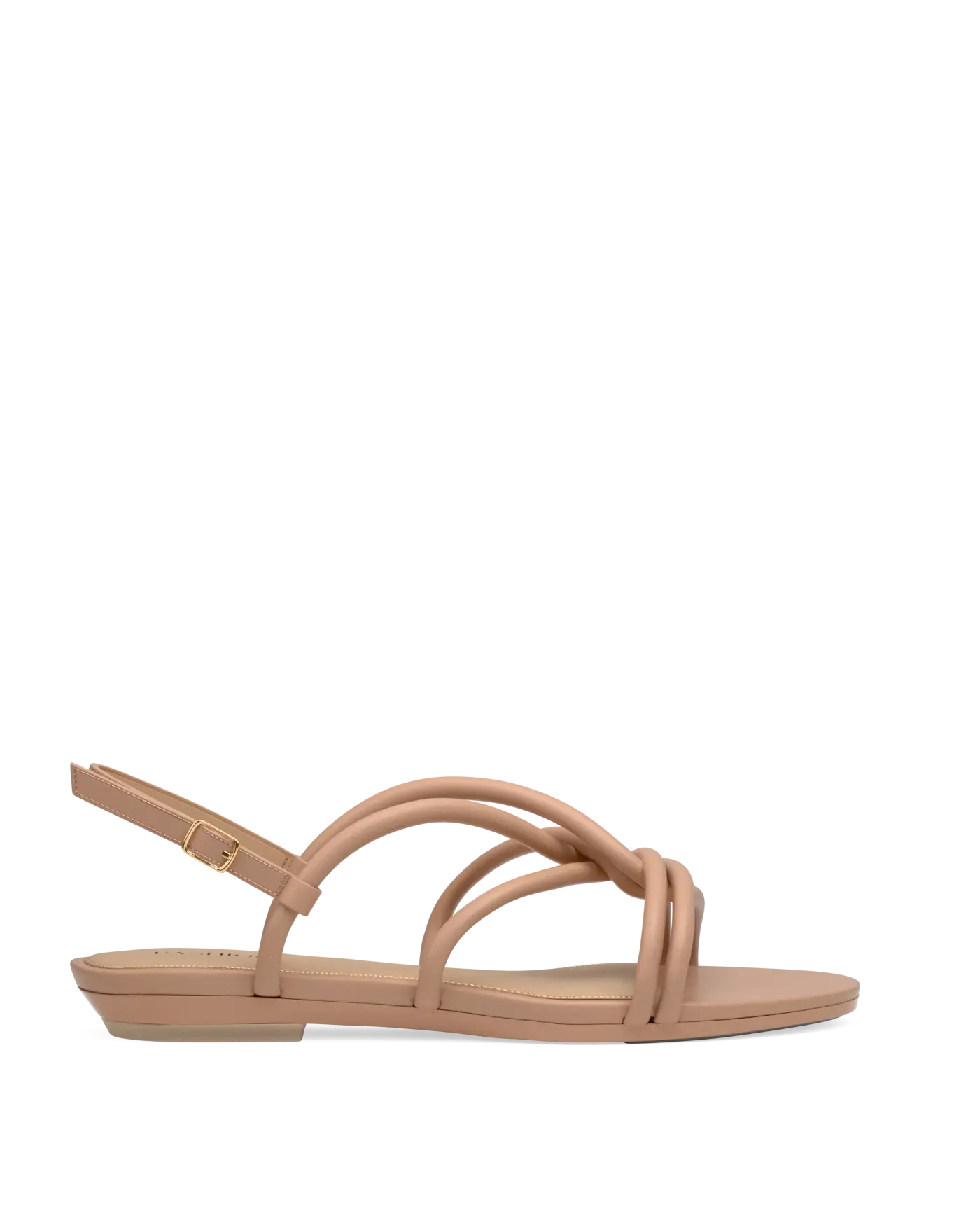 Capri Sandal - Latte Vegan Leather Flat