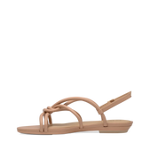 Capri Sandal - Latte Vegan Leather Flat
