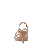 Capri Sandal - Latte Vegan Leather 3 Stiletto