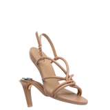 Capri Sandal - Latte Vegan Leather 4 Stiletto
