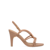Capri Sandal - Latte Vegan Leather 4 Stiletto