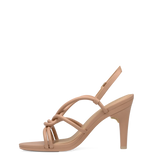 Capri Sandal - Latte Vegan Leather 4 Stiletto