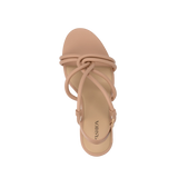 Capri Sandal - Latte Vegan Leather 3 Block