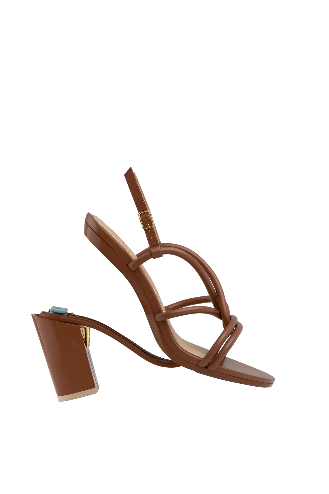 convertible brown open toe strappy block heel sandal